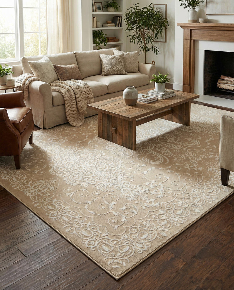 Andes Summit Collection Area Rug -  Lanín Rectangle Beige  lifestyle 18