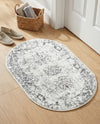 Riviera Elegance Collection Area Rug - Antibes (Gray) Oval Gray  lifestyle 59