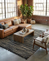 Savannah Jute Collection Area Rug - Nantucket Rectangle Navy Blue and Ivory  lifestyle 27
