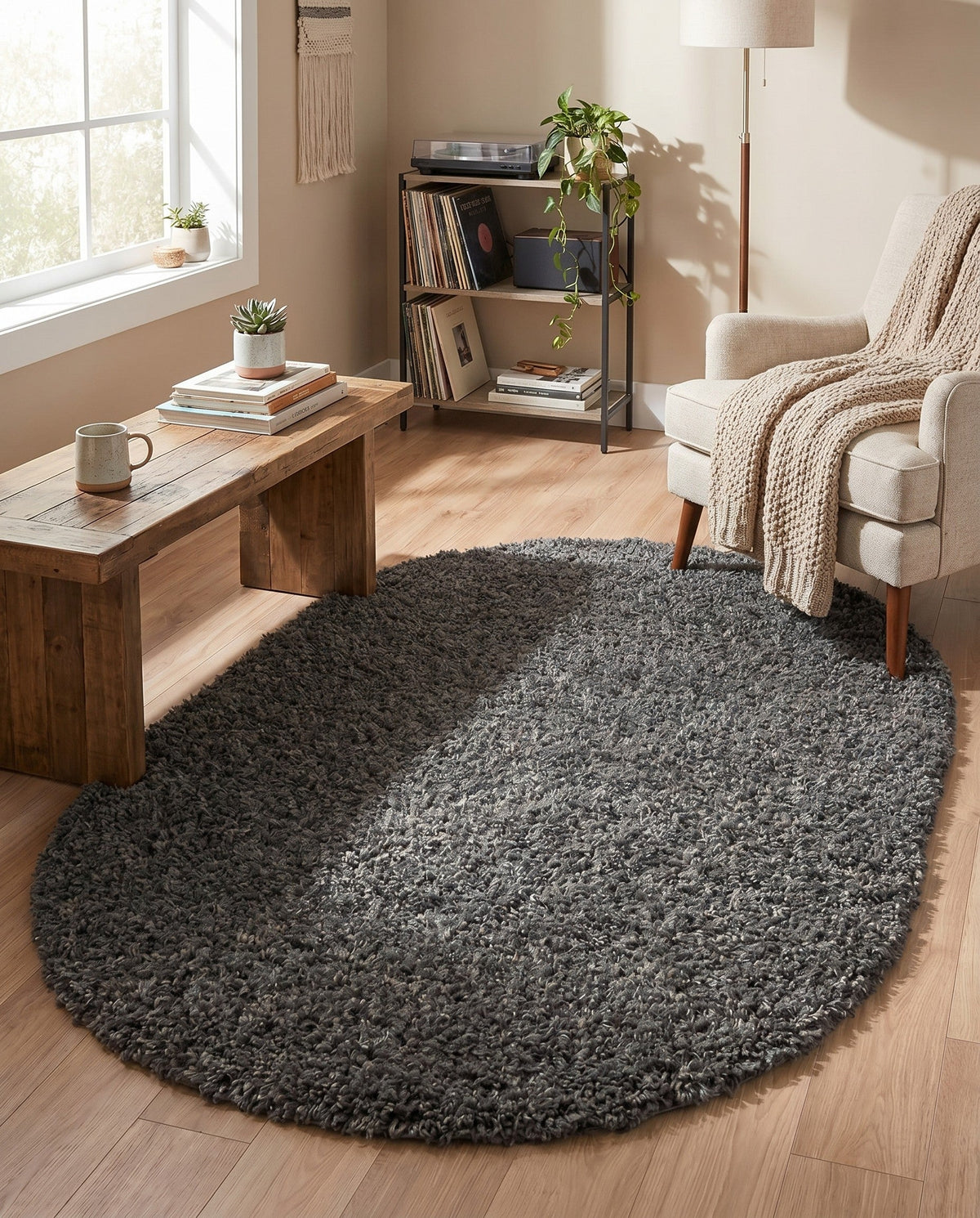 Alpine Plush Collection Area Rug -  Cortina (Peppercorn) Oval Peppercorn  lifestyle 91