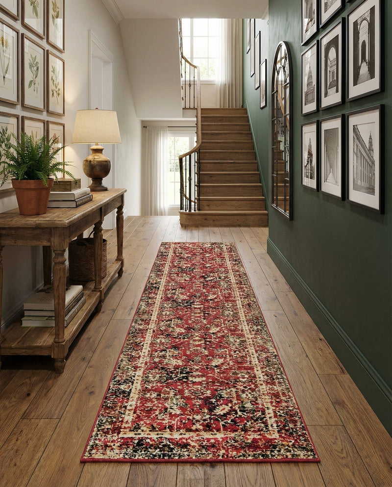 Neptune Elegance Collection Area Rug -  Galatea (Burgundy) Runner Burgundy  lifestyle 68