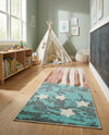 Wonder Tykes Collection Area Rug -  Zany Runner Red and Blue  lifestyle 48