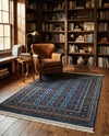Samarkand Elegance Collection Area Rug -  Margilan (Blue) Rectangle Blue  lifestyle 15