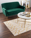 Hollywood Luxe Collection Area Rug - Sunset (White Gold) Rectangle White Gold  lifestyle 13