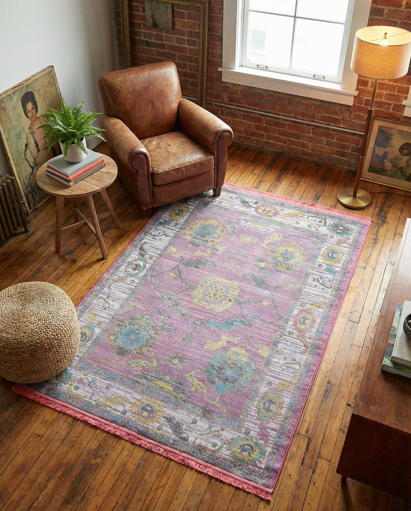 Arcadia Rugs Collection Area Rug - Eden (Pink) Rectangle Pink  lifestyle 21
