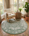 Savannah Soiree Collection Area Rug -  Everglade (Green) Round Green  lifestyle 78
