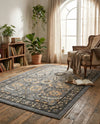 Tabriz Tapestry Collection Area Rug - Sahand (Dark Gray) Rectangle Dark Gray  lifestyle 21