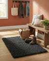 Solid Shag Seaside Collection Area Rug - Azure Cove (Charcoal) Rectangle Charcoal  lifestyle 8