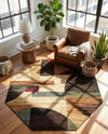Bistro Lounge Collection Area Rug -  Latte Octagon Multi  lifestyle 57