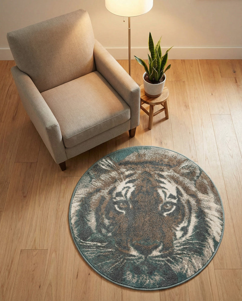 Savannah Sojourn Collection Area Rug -  Okavango Round Multi  lifestyle 70