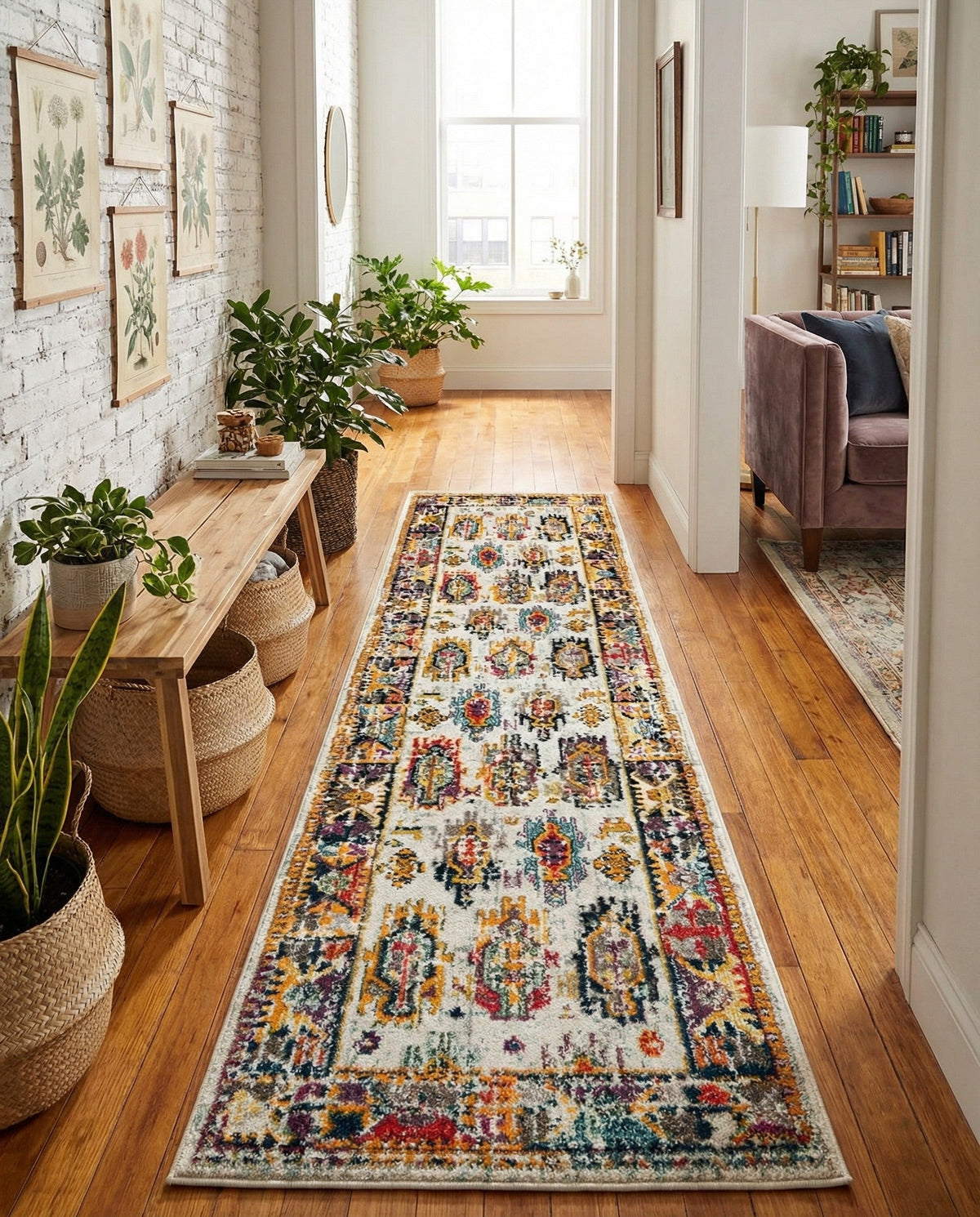 Brighton Terrace Collection Area Rug -  Portslade Runner Ivory  lifestyle 125