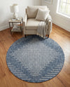 Urban Terrace Collection Area Rug -  Chelsea (Blue) Round Blue  lifestyle 18