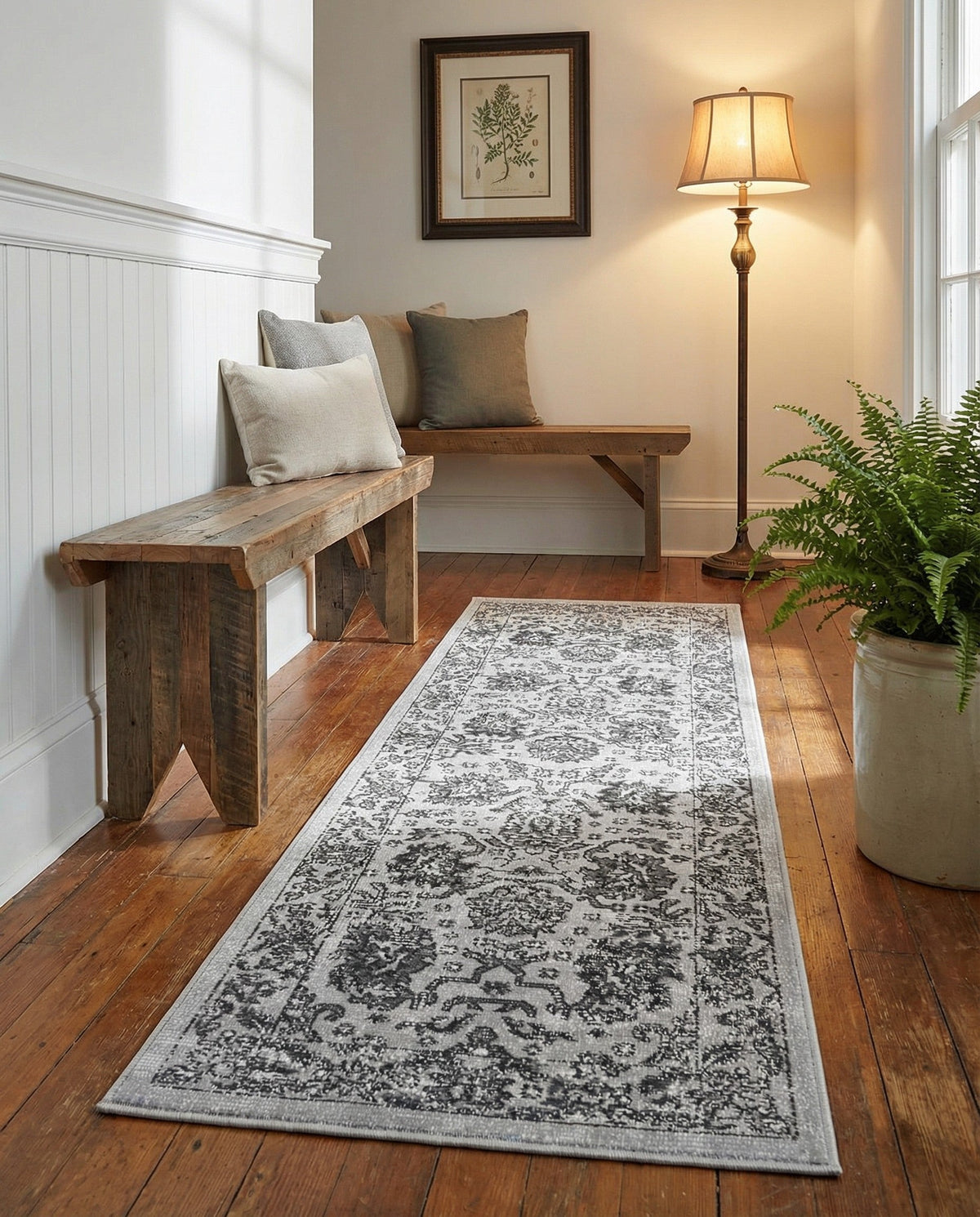 Geneva Terrace Collection Area Rug -  Lausanne Runner Light Gray  lifestyle 113