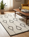 Monochrome Collection Area Rug -  Marble Rectangle Ivory White  lifestyle 28