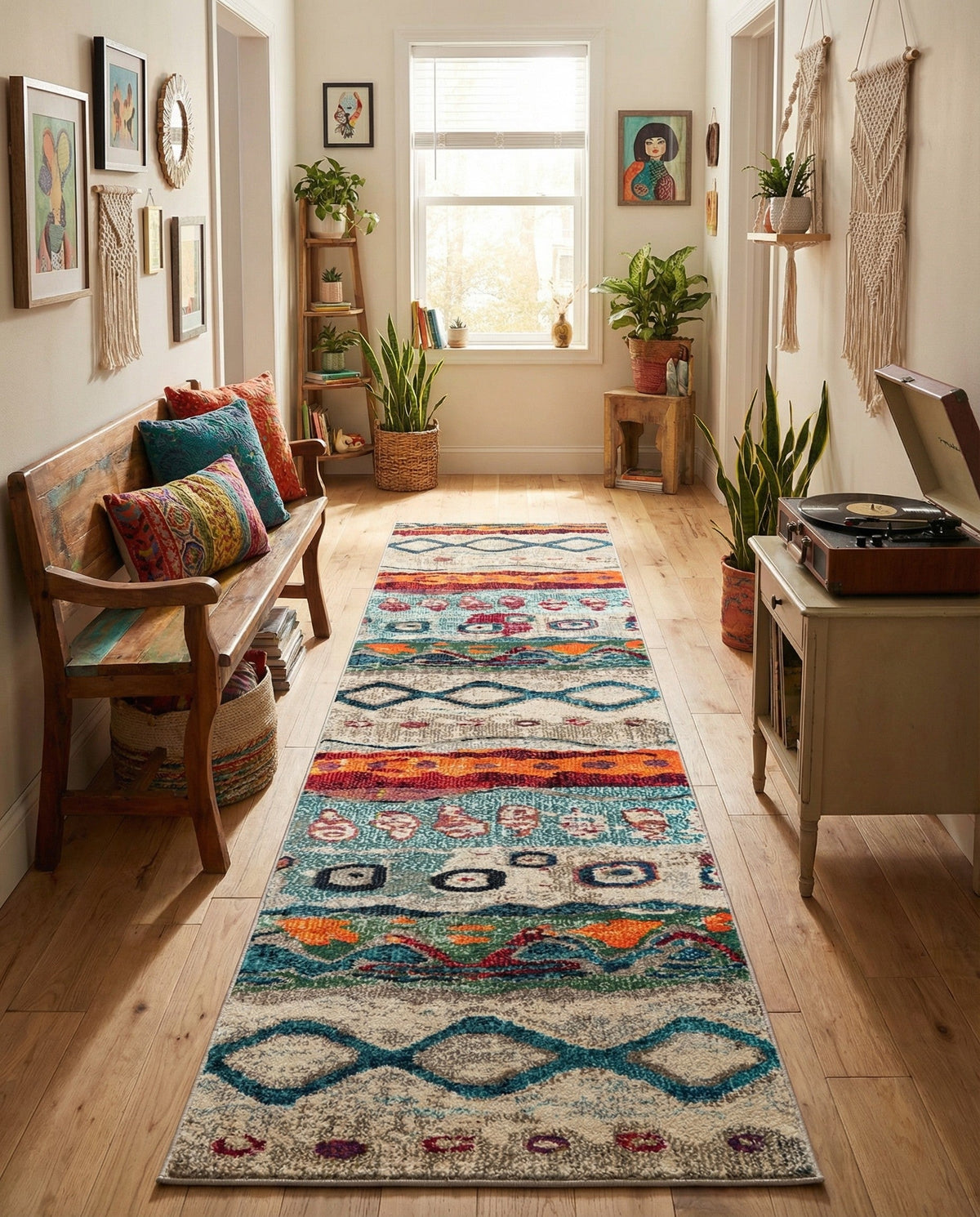 Colorburst Oasis Collection Area Rug -  Lagoon Runner Multi  lifestyle 43