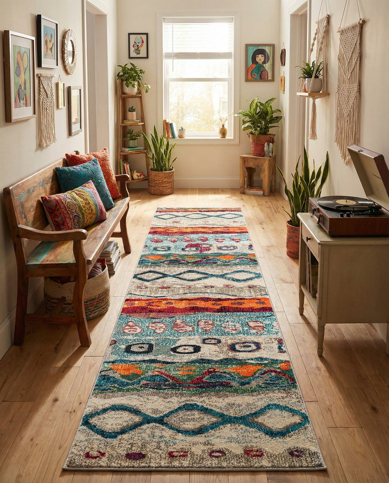 Colorburst Oasis Collection Area Rug -  Lagoon Runner Multi  lifestyle 43