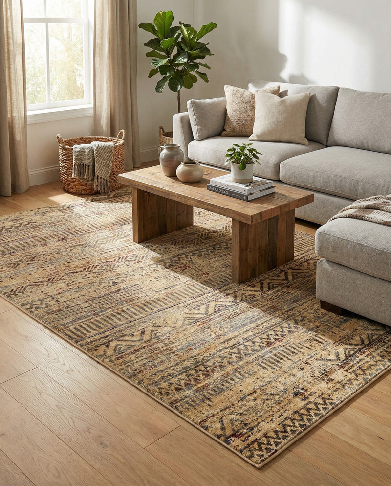 Neptune Elegance Collection Area Rug -  Nereid Rectangle Beige  lifestyle 74