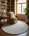 Berkshire Estate Collection Area Rug - Windsor (Grey Manor) Round Grey Manor  lifestyle 47