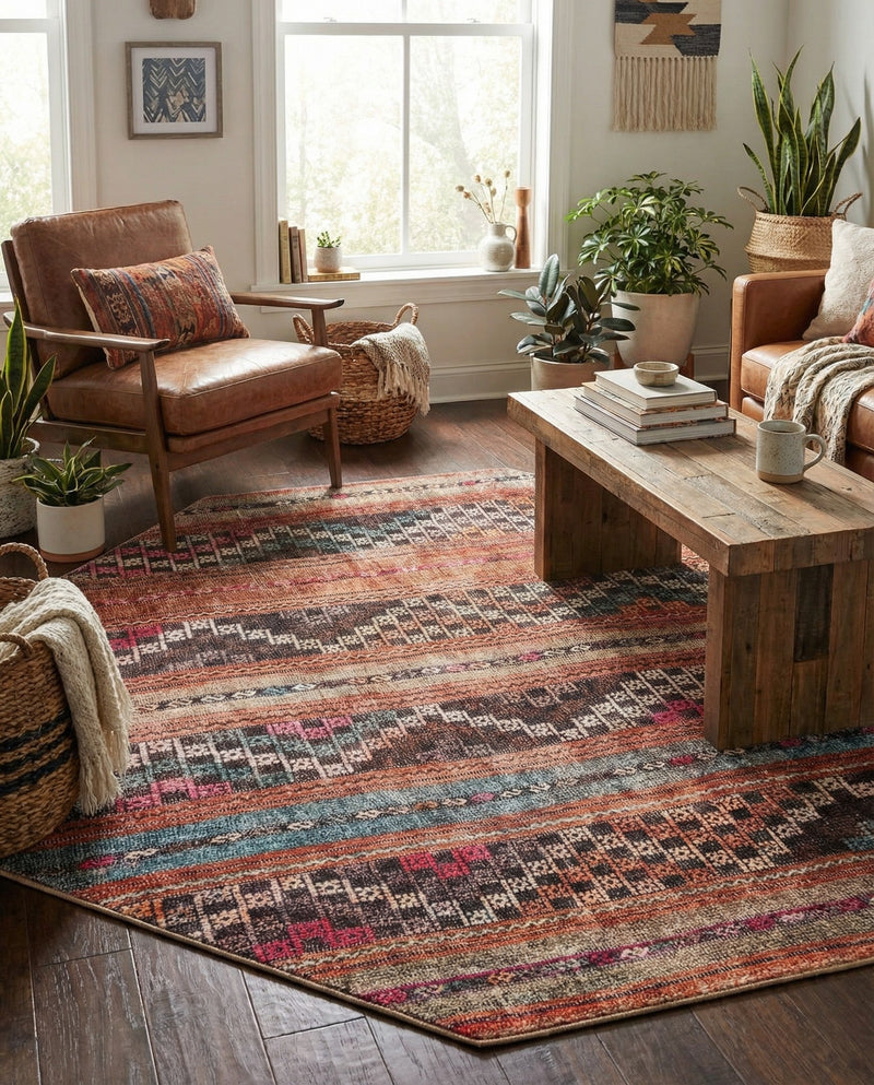 Heritage Elegance Collection Area Rug -  Monticello Octagon Multi  lifestyle 33