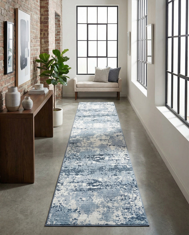 Luminara Sands Collection Area Rug - Elysium (Vintage Blue) Runner Vintage Blue  lifestyle 78