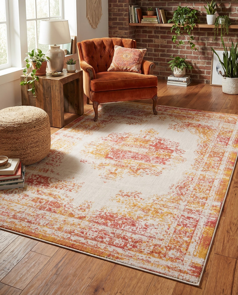 Geneva Terrace Collection Area Rug -  Vevey Rectangle Ivory  lifestyle 31