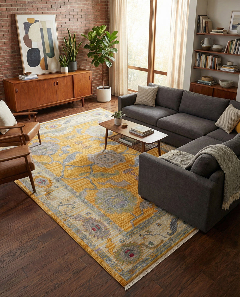 Arcadia Rugs Collection Area Rug - Eden (Yellow) Rectangle Yellow  lifestyle 22