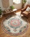 Brighton Terrace Collection Area Rug - Hove (Ivory) Round Ivory  lifestyle 69