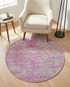 Sahara Essence Collection Area Rug - Oasis (Pink) Round Pink  lifestyle 70