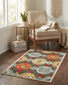 Outdoor Marrakesh Collection Area Rug -  Asilah Rectangle Gray  lifestyle 34