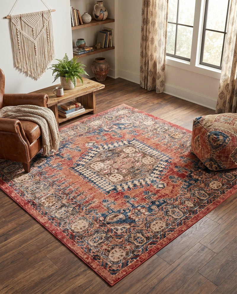 Eden Oasis Collection Area Rug -  Refuge (Terracotta) Square Terracotta  lifestyle 76
