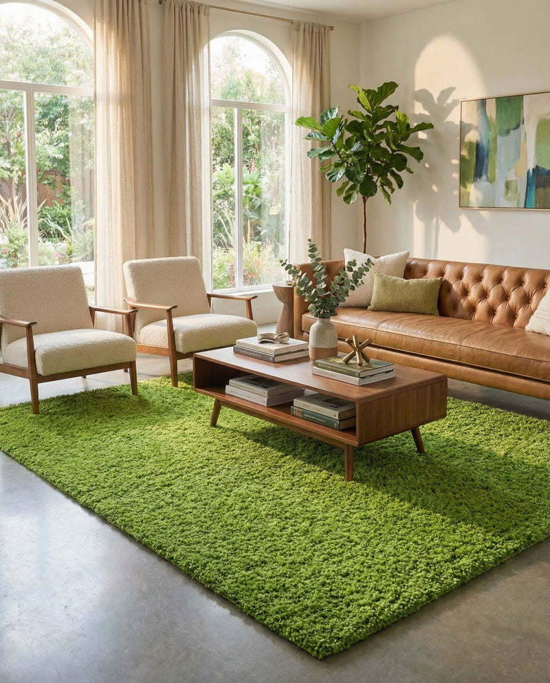 Plush Oasis Collection Area Rug - Serenity (Grass Green) Rectangle Grass Green  lifestyle 25
