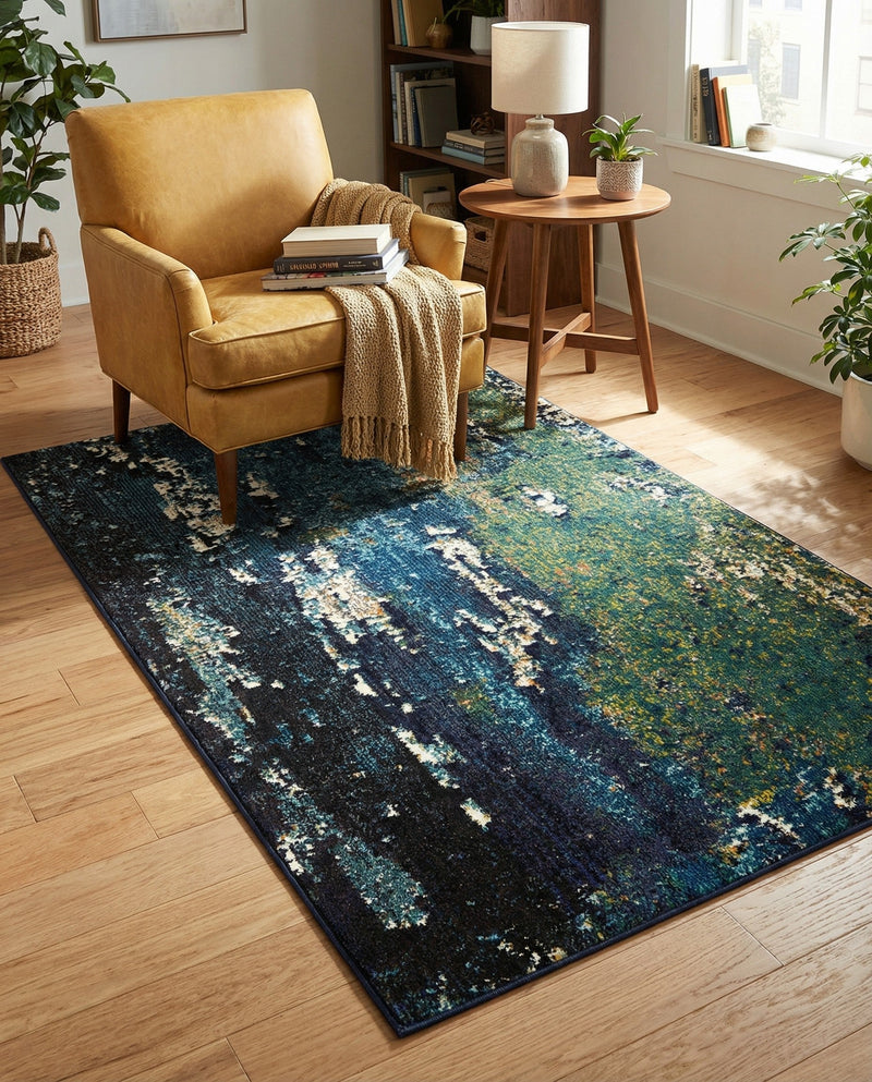 Marrakesh Elegance Collection Area Rug -  Figuig Rectangle Navy Blue  lifestyle 4