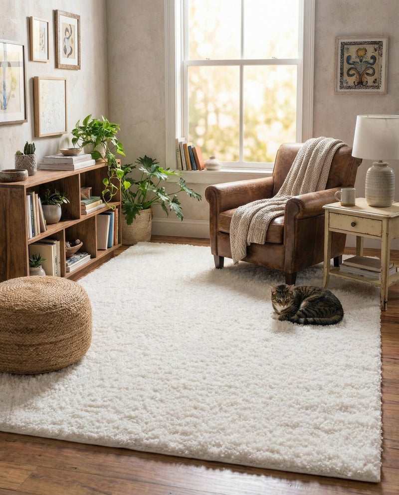 Alpine Plush Collection Area Rug -  Cortina (White) Rectangle White  lifestyle 14