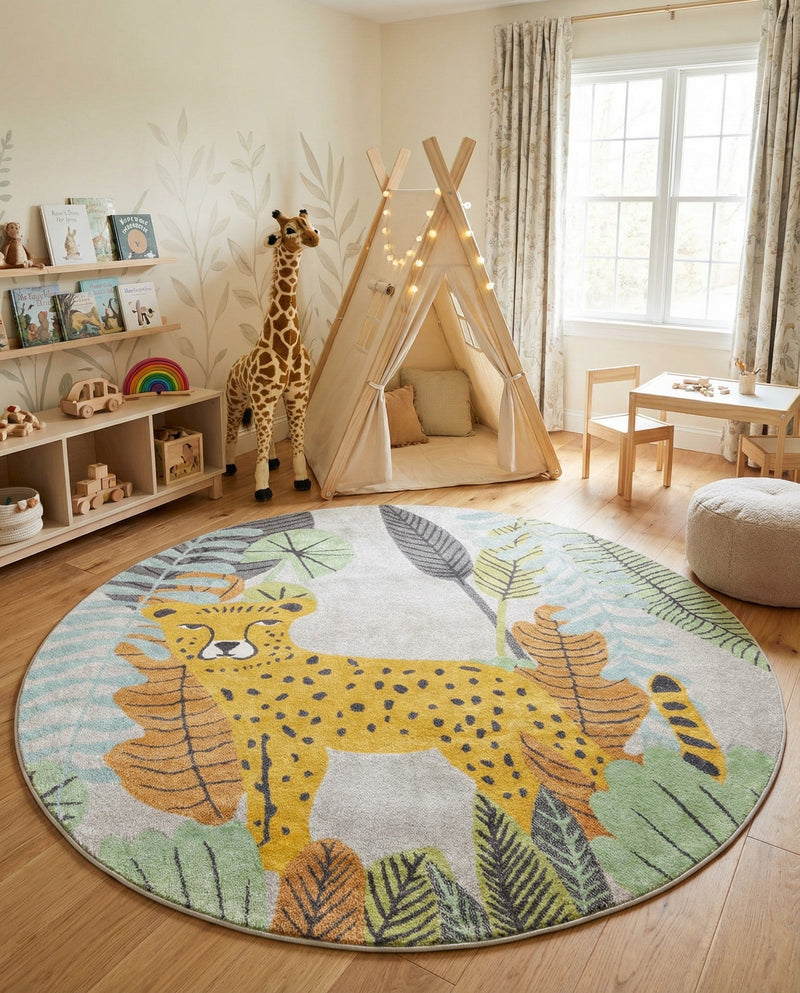 Wonder Tykes Collection Area Rug -  Puzzled Round Gray  lifestyle 21