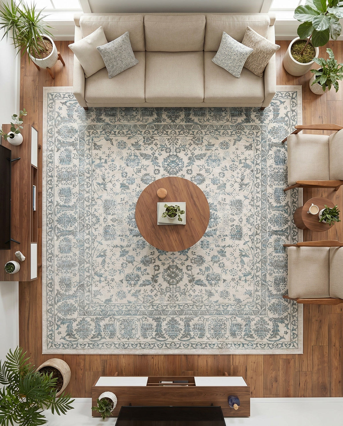 Metro Heights Collection Area Rug -  Astoria Square Teal  lifestyle 63