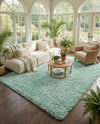 Eternal Plush Oasis Collection Area Rug -  Tranquility (Cyan) Rectangle Cyan  lifestyle 13