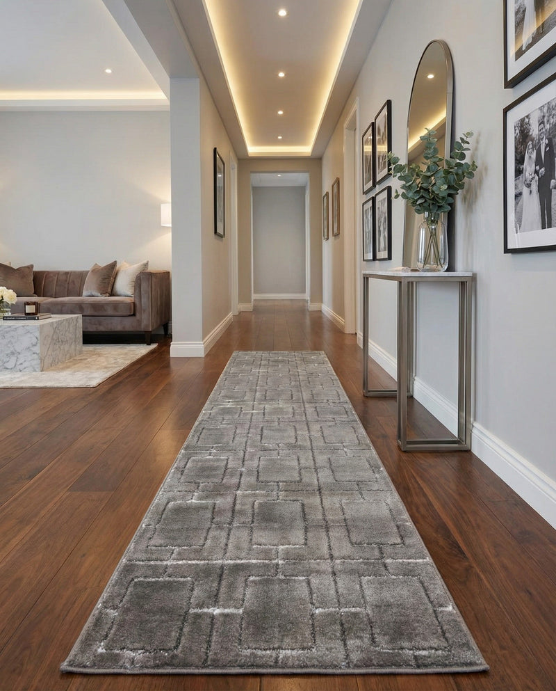 Hollywood Luxe Collection Area Rug -  Beverly (Gray Silver) Runner Gray Silver  lifestyle 49