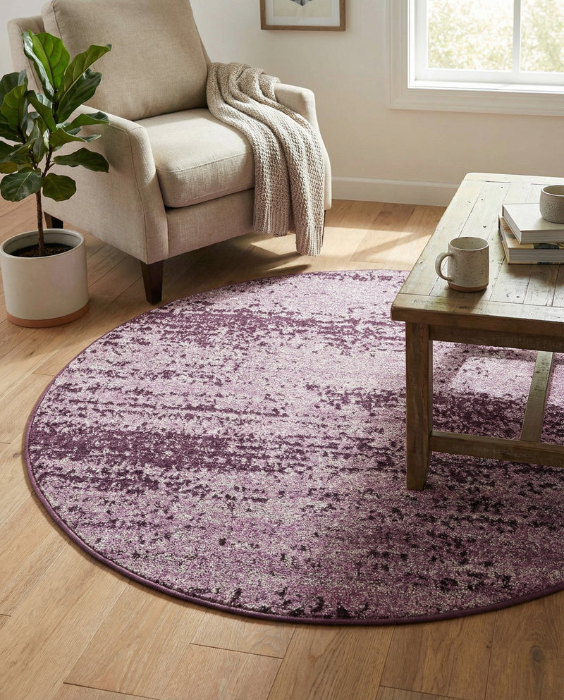 Studio Haven Collection Area Rug -  Gallery (Violet) Round Violet  lifestyle 68