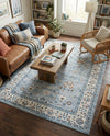Savannah Elegance Collection Area Rug - Augusta (Aqua Blue) Rectangle Aqua Blue  lifestyle 23