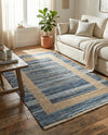 Osian Looms Collection Area Rug - Durham Rectangle Navy Blue  lifestyle 24