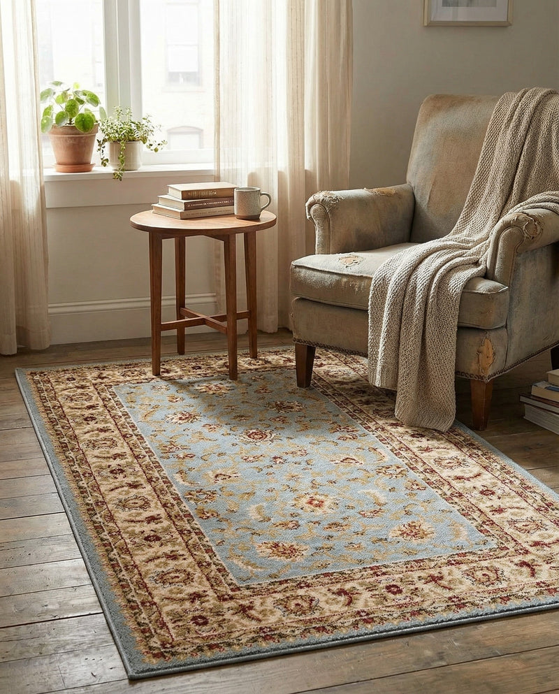 Jaipur Elegance Collection Area Rug -  Nahargarh (Light Blue) Rectangle Light Blue  lifestyle 32