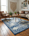 Dover Terrace Collection Area Rug -  Lagoon (Ivory and Blue) Rectangle Ivory and Blue  lifestyle 12