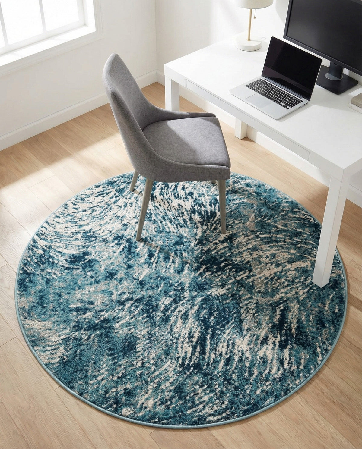 Serenity Sands Collection Area Rug -  Quietshore Round Blue  lifestyle 82