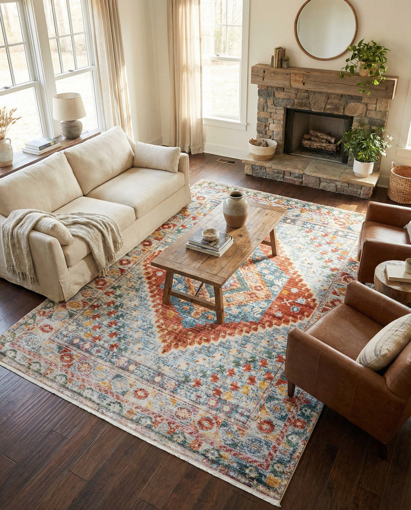 Arcadia Rugs Collection Area Rug -  Xanadu Rectangle Salmon  lifestyle 22