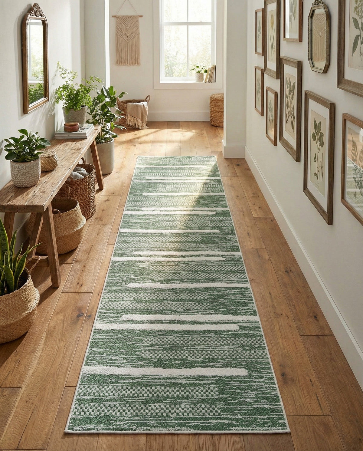 Cathedral Elegance Collection Area Rug - Chapel Runner Green  lifestyle 66