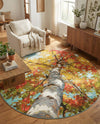Seaside Blooms Collection Area Rug - Eden Round Multi  lifestyle 35