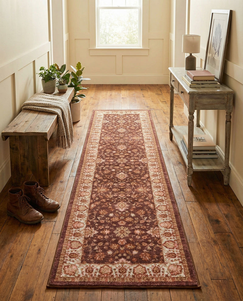 Casablanca Tapestry Collection Area Rug -  Marrakech (Coffee Brown) Runner Coffee Brown  lifestyle 44