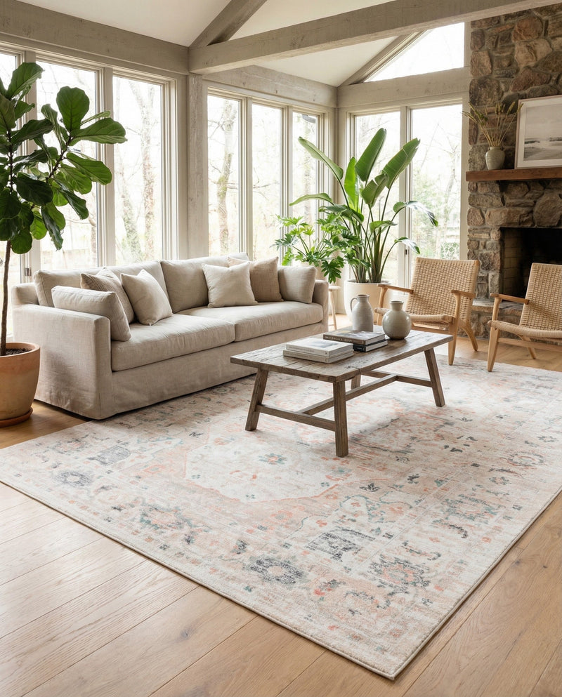 Parisian Elegance Collection Area Rug - Versailles (Ivory) Rectangle Ivory  lifestyle 21