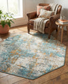 Arcadia Rugs Collection Area Rug -  Nirvana Octagon Cream Blue  lifestyle 76