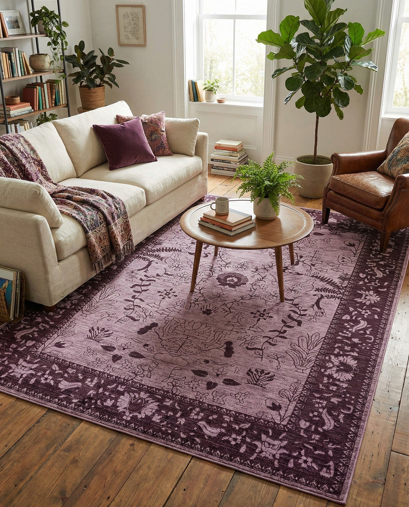 Horizon Collection Area Rug -  Apex (Purple) Rectangle Purple  lifestyle 29